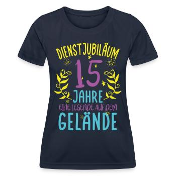 Dienstjubiläum 15 Jahre Geschenk - Frauen Funktions-T-Shirt - Navy - Vorne - AI Model Female 172 light (172cm)