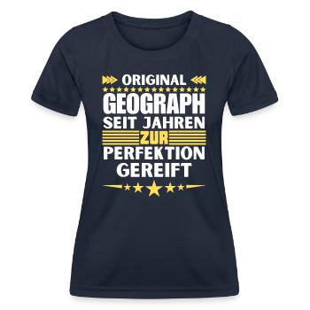 Géographe mûri à la perfection - T-shirt sport Femme - bleu marine - Devant - AI Model Female 172 light (172cm)