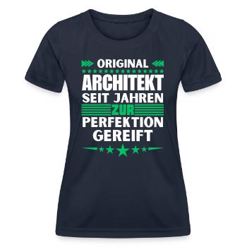 Architect matured to perfection - Women's Functional T-Shirt - navy - Front - AI Model Female 172 light (172cm)