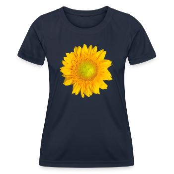 Tournesol Tournesol Fleur Floral Floral Floral - T-shirt sport Femme - bleu marine - Devant - AI Model Female 172 light (172cm)