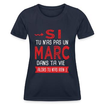 Marc Si tu n as pas un marc Cadeau humour - T-shirt sport Femme - bleu marine - Devant - AI Model Female 172 light (172cm)