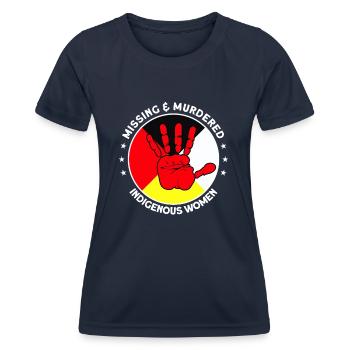 Disparues Femmes indigènes assassinées Native America - T-shirt sport Femme - bleu marine - Devant - AI Model Female 172 light (172cm)