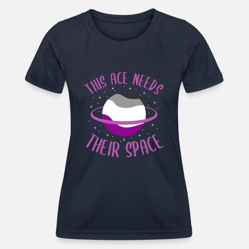 This ace needs her space asexual - Women's Functional T-Shirt - navy