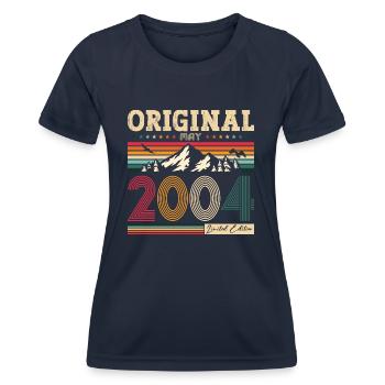 Original 2004 Jahrgang 2004 20. Geburtstag 2004 - Frauen Funktions-T-Shirt - Navy - Vorne - AI Model Female 172 light (172cm)