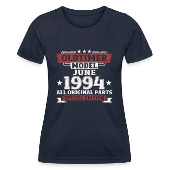 Millésime Juin 1994 Millésime 1994 30ème Anniversaire 94 - T-shirt sport Femme - bleu marine - Devant - AI Model Female 172 light (172cm)