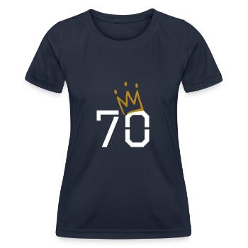 70e anniversaire - T-shirt sport Femme - bleu marine - Devant - AI Model Female 172 light (172cm)