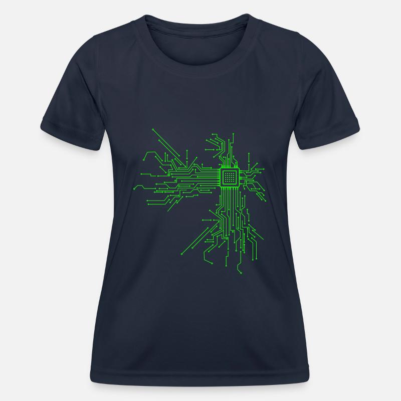 Cpu Computer Nerd Informatiker Programmierer" - Frauen Funktions-T-Shirt - Navy