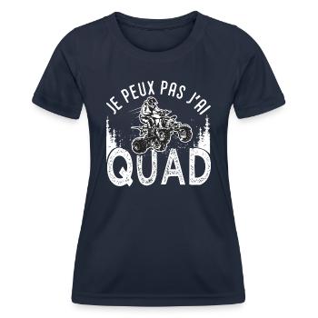 Quad je peux pas j ai quad atv quad quad moto - T-shirt sport Femme - bleu marine - Devant - AI Model Female 172 light (172cm)
