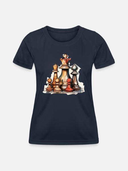 Schach - Frauen Funktions-T-Shirt - Navy