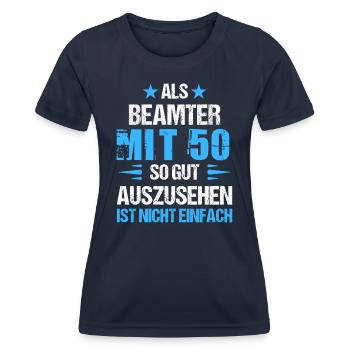 Avec 50 beaux fonctionnaires - T-shirt sport Femme - bleu marine - Devant - AI Model Female 172 light (172cm)
