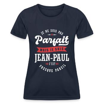 jean paul Parfait Cadeau prenom jean paul - T-shirt sport Femme - bleu marine - Devant - AI Model Female 172 light (172cm)