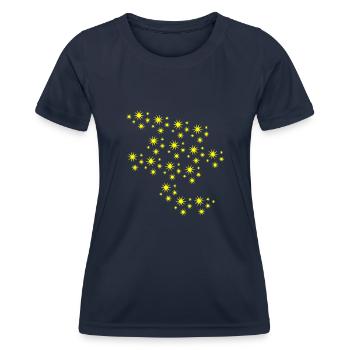 Sterne Galaxie Deko - Frauen Funktions-T-Shirt - Navy - Vorne - AI Model Female 172 light (172cm)