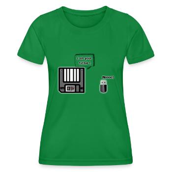 Floppy to USB key - Women's Functional T-Shirt - kelly green - Front - AI Model Female 172 dark (172cm)