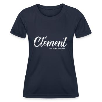 Clément une légende Cadeau T shirt Clement - T-shirt sport Femme - bleu marine - Devant - AI Model Female 172 light (172cm)