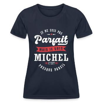 Michel Parfait Cadeau prenom michel - T-shirt sport Femme - bleu marine - Devant - AI Model Female 172 light (172cm)