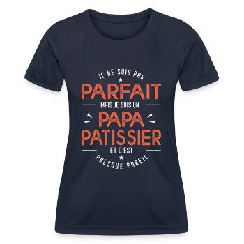 je suis un papa Patissier cadeau pâtissier humour - T-shirt sport Femme - bleu marine - Devant - AI Model Female 172 light (172cm)