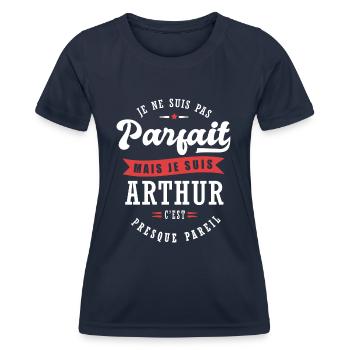 Arthur Parfait Cadeau prenom arthur - T-shirt sport Femme - bleu marine - Devant - AI Model Female 172 light (172cm)