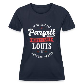 Louis Parfait Cadeau prenom louis - T-shirt sport Femme - bleu marine - Devant - AI Model Female 172 light (172cm)