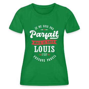 Louis Parfait Cadeau prenom louis - T-shirt sport Femme - vert - Devant - AI Model Female 172 dark (172cm)
