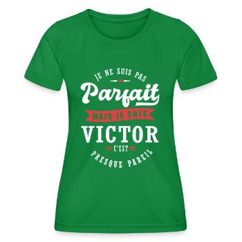 Victor Parfait Cadeau prenom victor - T-shirt sport Femme - vert - Devant - AI Model Female 172 dark (172cm)