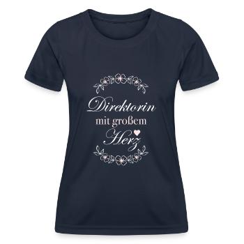 Geschenk Direktorin mit großem Herz - Frauen Funktions-T-Shirt - Navy - Vorne - AI Model Female 172 light (172cm)