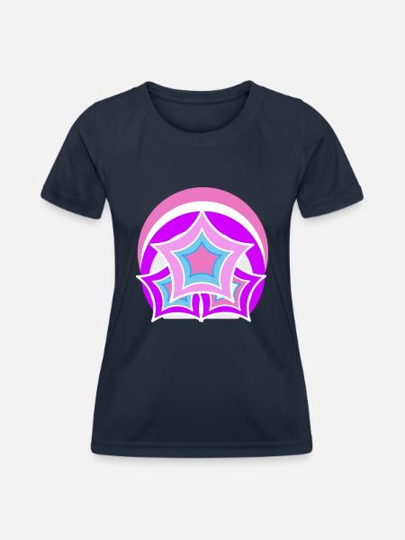 Sternenhimmel bunt, graphic art - Frauen Funktions-T-Shirt - Navy