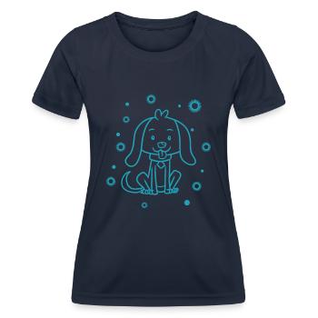 small cuddly dog - Women's Functional T-Shirt - navy - Front - AI Model Female 172 light (172cm)
