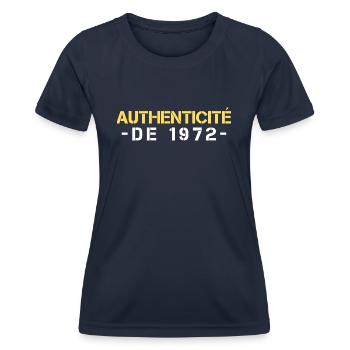 annee 1972 anniversaire - T-shirt sport Femme - bleu marine - Devant - AI Model Female 172 light (172cm)