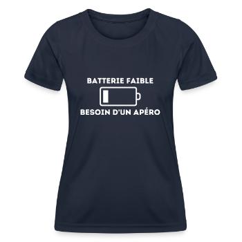 Teeshirt Comique Homme Humour Apero - T-shirt sport Femme - bleu marine - Devant - AI Model Female 172 light (172cm)