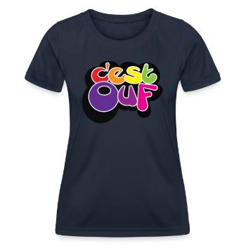 C EST OUF - T-shirt sport Femme - bleu marine - Devant - AI Model Female 172 light (172cm)