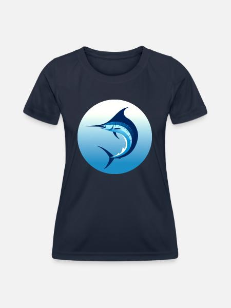 Eleganter Marlin - Frauen Funktions-T-Shirt - Navy