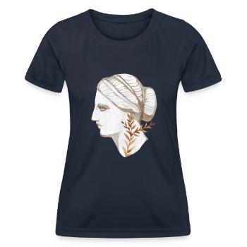 Kopffrau Aquarell Antikes Rom - Frauen Funktions-T-Shirt - Navy - Vorne - AI Model Female 172 light (172cm)