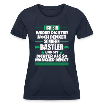 Neither poets nor thinkers, but tinkerers - Women's Functional T-Shirt - navy - Front - AI Model Female 172 light (172cm)