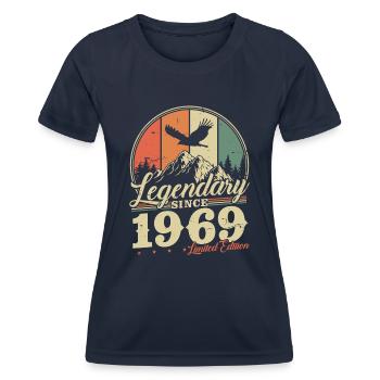 Légendaire depuis 1969 Vintage cadeau d’anniversaire - T-shirt sport Femme - bleu marine - Devant - AI Model Female 172 light (172cm)