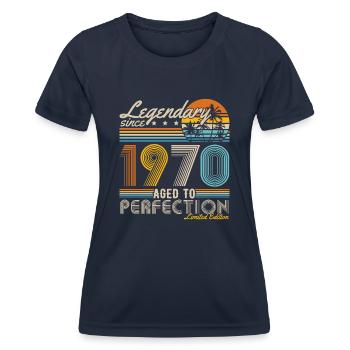 Legendary Since 1970's Vintage Birthday Retro - Women's Functional T-Shirt - navy - Front - AI Model Female 172 light (172cm)