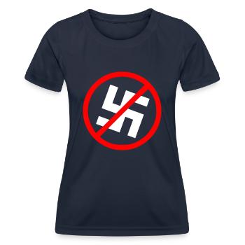 Contro i nazisti simbolo della svastica - Maglietta sportiva per donna - navy - Fronte - AI Model Female 172 light (172cm)