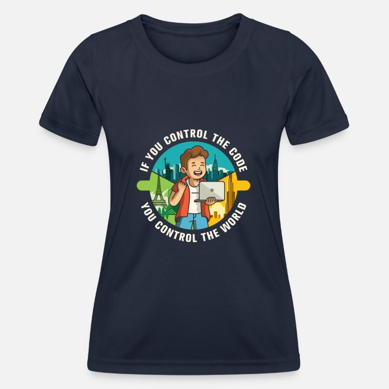 If you control the code you control the world - Women's Functional T-Shirt - navy