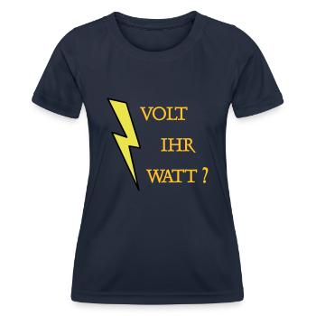 Volt Ihr Watt - Frauen Funktions-T-Shirt - Navy - Vorne - AI Model Female 172 light (172cm)