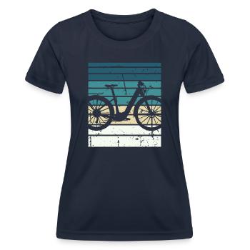 E-Bike Bike Cyclist Gift Bike Cyclist - Women's Functional T-Shirt - navy - Front - AI Model Female 172 light (172cm)