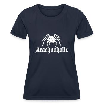 Arachnoholic große haarige Spinne Silhouette - Frauen Funktions-T-Shirt - Navy - Vorne - AI Model Female 172 light (172cm)