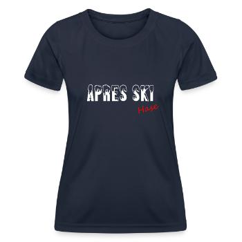 Après Ski Party Design Apres Skihase - Frauen Funktions-T-Shirt - Navy - Vorne - AI Model Female 172 light (172cm)