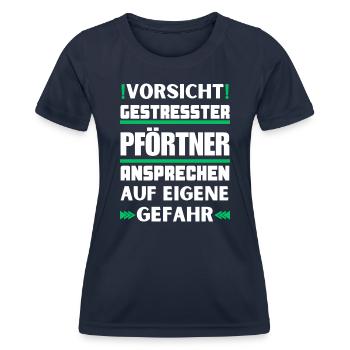 Don't talk to a stressed doorman! - Women's Functional T-Shirt - navy - Front - AI Model Female 172 light (172cm)