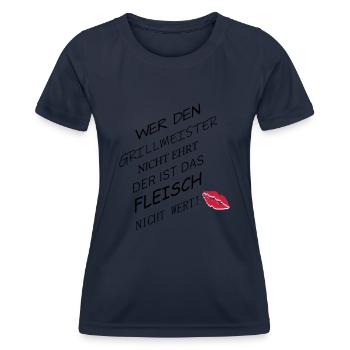 Fleisch nicht wert - Frauen Funktions-T-Shirt - Navy - Vorne - AI Model Female 172 light (172cm)