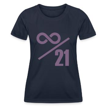 Bitcoin 21 Millionen Limit - Unendlich Wertvoll - Frauen Funktions-T-Shirt - Navy - Vorne - AI Model Female 172 light (172cm)