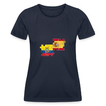 Equateur Espagne Drapeau Vintage Espagnols - T-shirt sport Femme - bleu marine - Devant - AI Model Female 172 light (172cm)