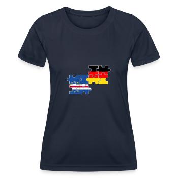 Cape Verde Germany Flag German Cape Verde - Women's Functional T-Shirt - navy - Front - AI Model Female 172 light (172cm)