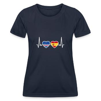 Cape Verde Spain Heartbeat Flag Cape Verde - Women's Functional T-Shirt - navy - Front - AI Model Female 172 light (172cm)