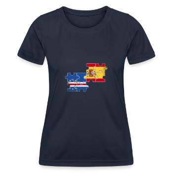 Cape Verde Spain Vintage Flag Cape Verde - Women's Functional T-Shirt - navy - Front - AI Model Female 172 light (172cm)