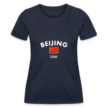 Pékin Chine Drapeau chinois Chinois - T-shirt sport Femme - bleu marine - Devant - AI Model Female 172 light (172cm)