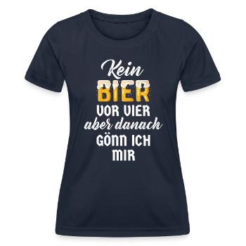 Bier lustige Sprüche Biertrinker Bierliebhaber - Frauen Funktions-T-Shirt - Navy - Vorne - AI Model Female 172 light (172cm)